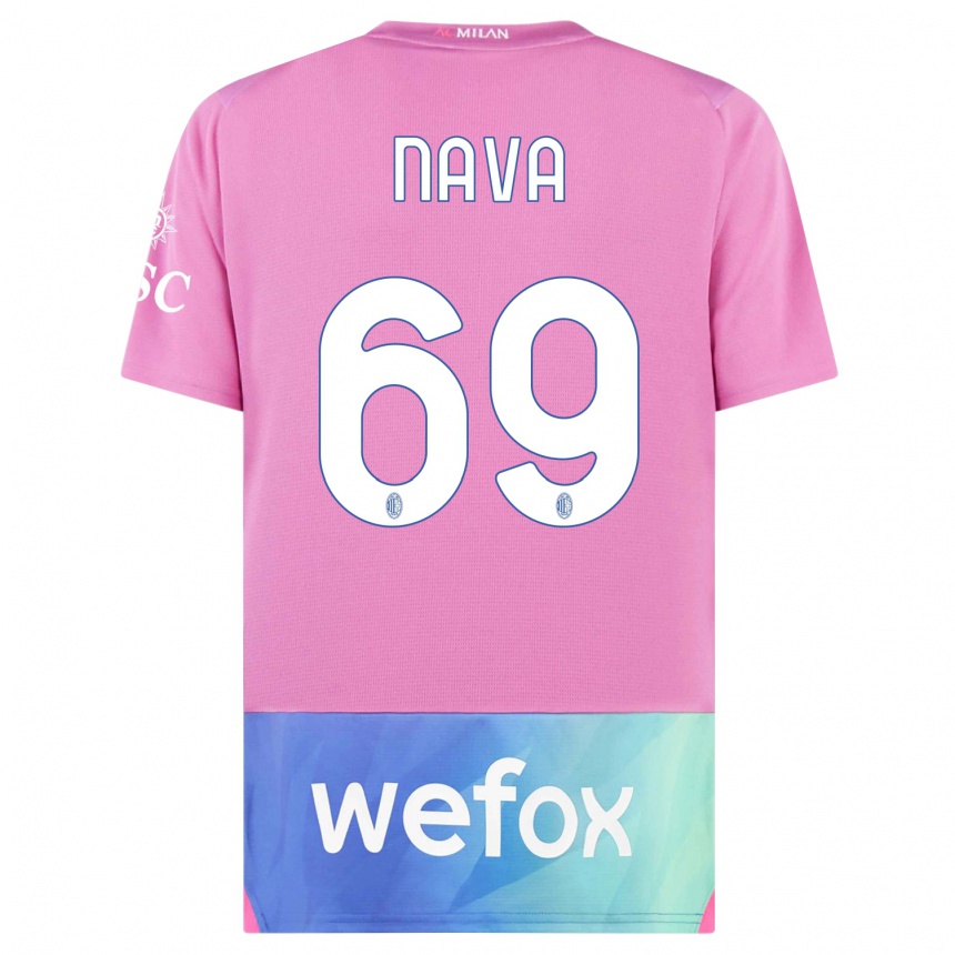 Vyrai Lapo Nava #69 Rožinė Violetinė Trečias Marškinėliai 2023/24 T-Shirt