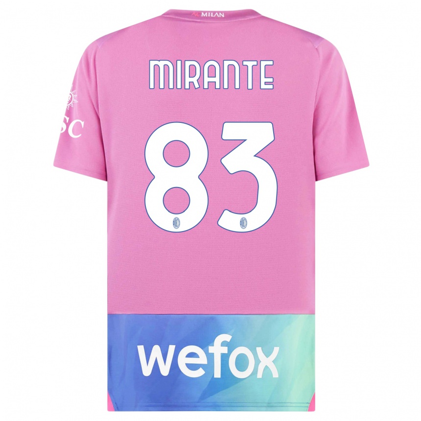 Vyrai Antonio Mirante #83 Rožinė Violetinė Trečias Marškinėliai 2023/24 T-Shirt