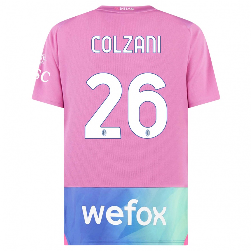 Vyrai Edoardo Colzani #26 Rožinė Violetinė Trečias Marškinėliai 2023/24 T-Shirt