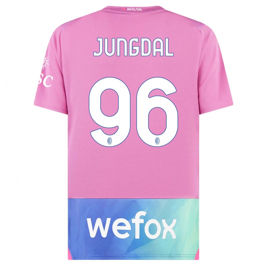 Vyrai Andreas Jungdal #96 Rožinė Violetinė Trečias Marškinėliai 2023/24 T-Shirt