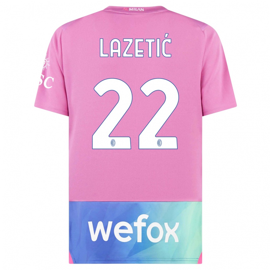 Vyrai Marko Lazetic #22 Rožinė Violetinė Trečias Marškinėliai 2023/24 T-Shirt