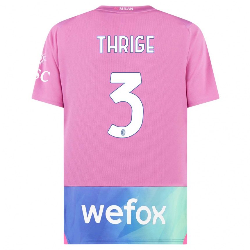 Vyrai Sara Thrige #3 Rožinė Violetinė Trečias Marškinėliai 2023/24 T-Shirt