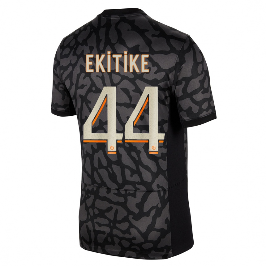 Vyrai Hugo Ekitike #44 Juoda Trečias Marškinėliai 2023/24 T-Shirt