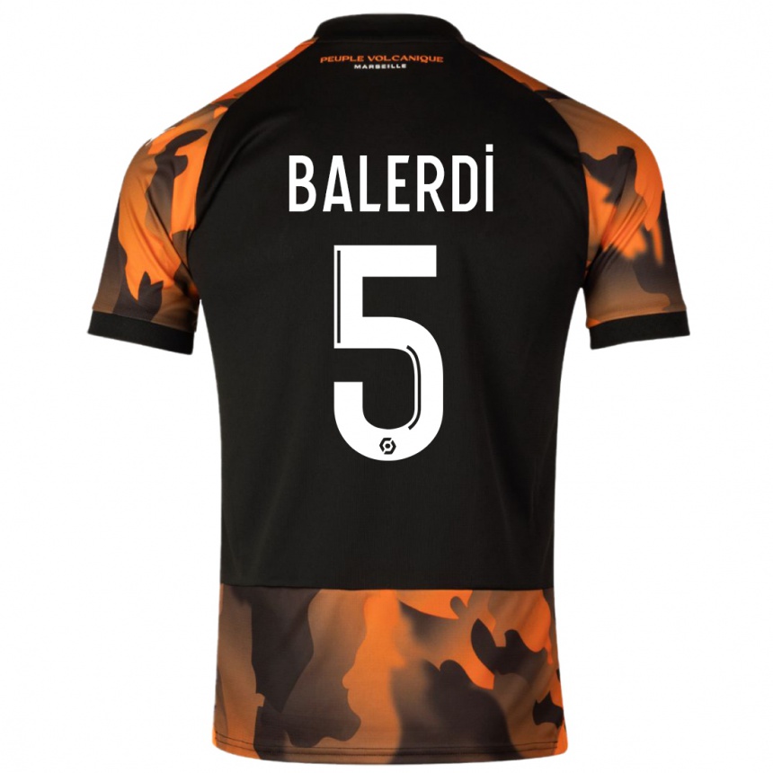 Vyrai Leonardo Balerdi #5 Juoda Oranžinė Trečias Marškinėliai 2023/24 T-Shirt