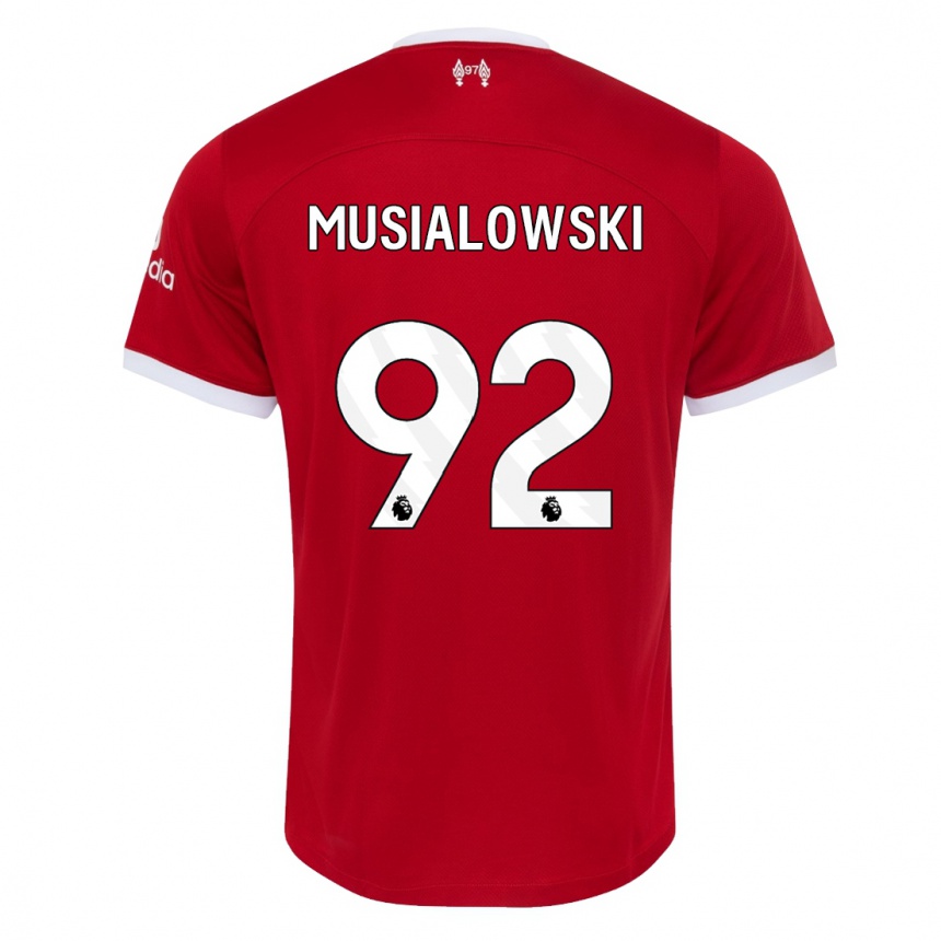 Moteriškas Mateusz Musialowski #92 Raudona Namų Marškinėliai 2023/24 T-Shirt