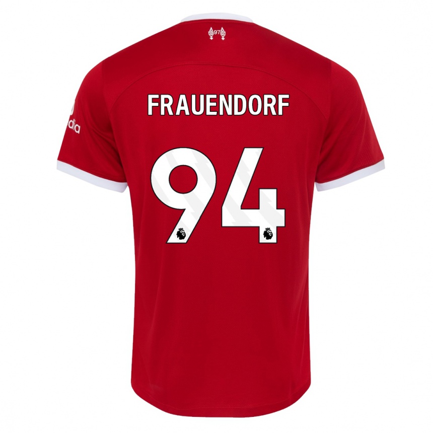 Moteriškas Melkamu Frauendorf #94 Raudona Namų Marškinėliai 2023/24 T-Shirt