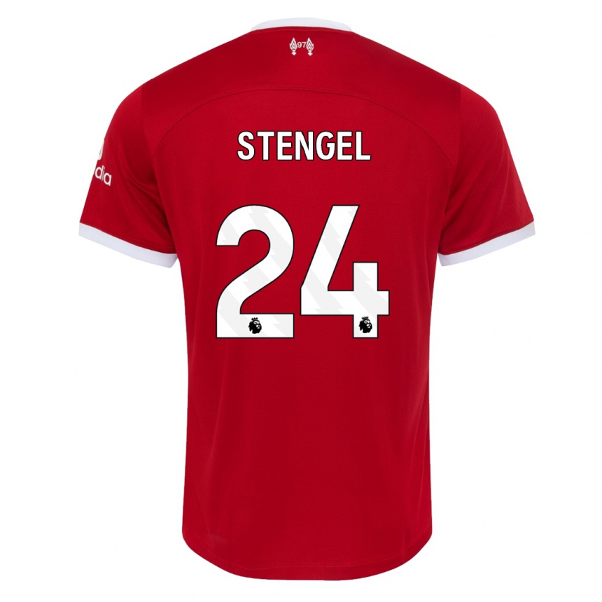 Moteriškas Katie Stengel #24 Raudona Namų Marškinėliai 2023/24 T-Shirt