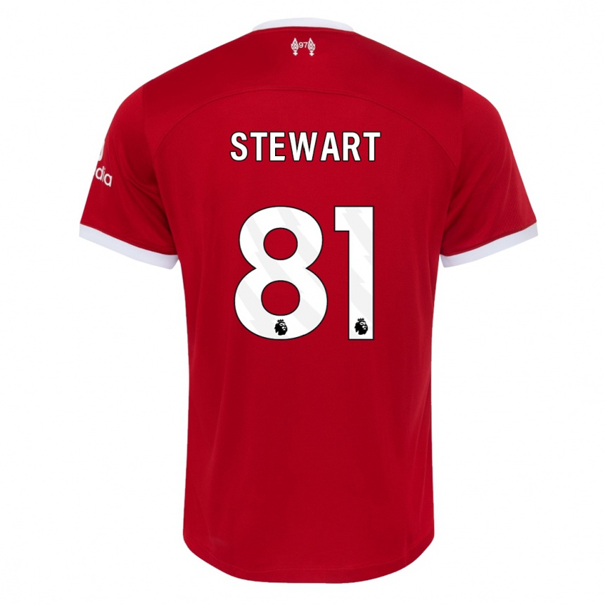 Moteriškas Layton Stewart #81 Raudona Namų Marškinėliai 2023/24 T-Shirt