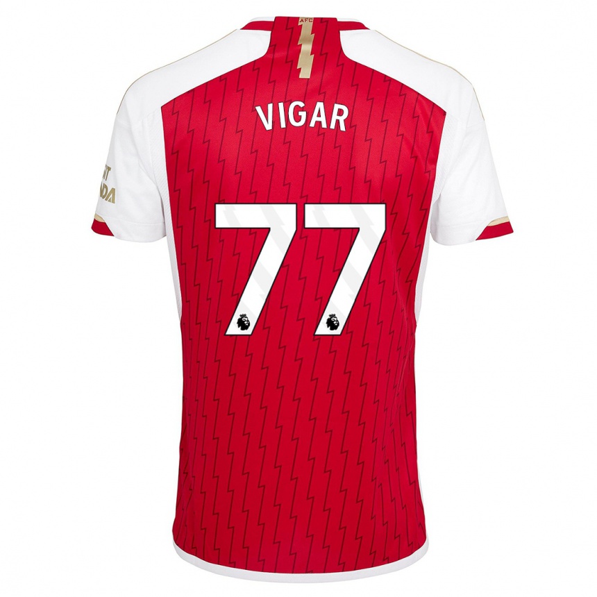 Moteriškas Billy Vigar #77 Raudona Namų Marškinėliai 2023/24 T-Shirt