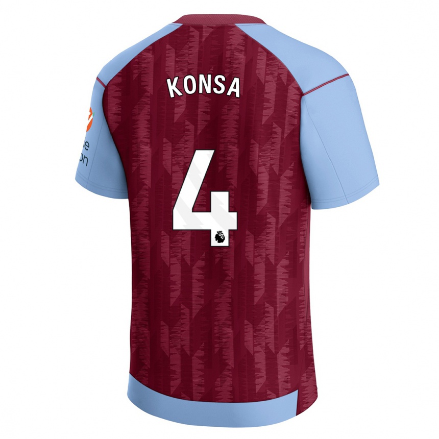 Moteriškas Ezri Konsa #4 Claret Blue Namų Marškinėliai 2023/24 T-Shirt