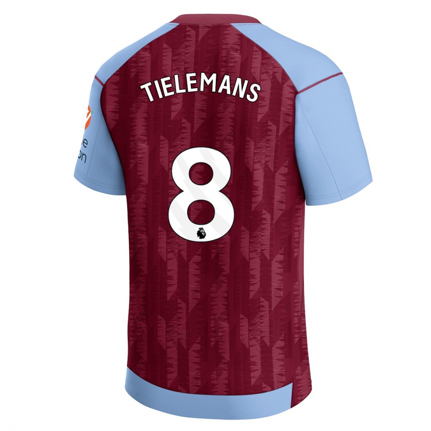 Moteriškas Youri Tielemans #8 Claret Blue Namų Marškinėliai 2023/24 T-Shirt