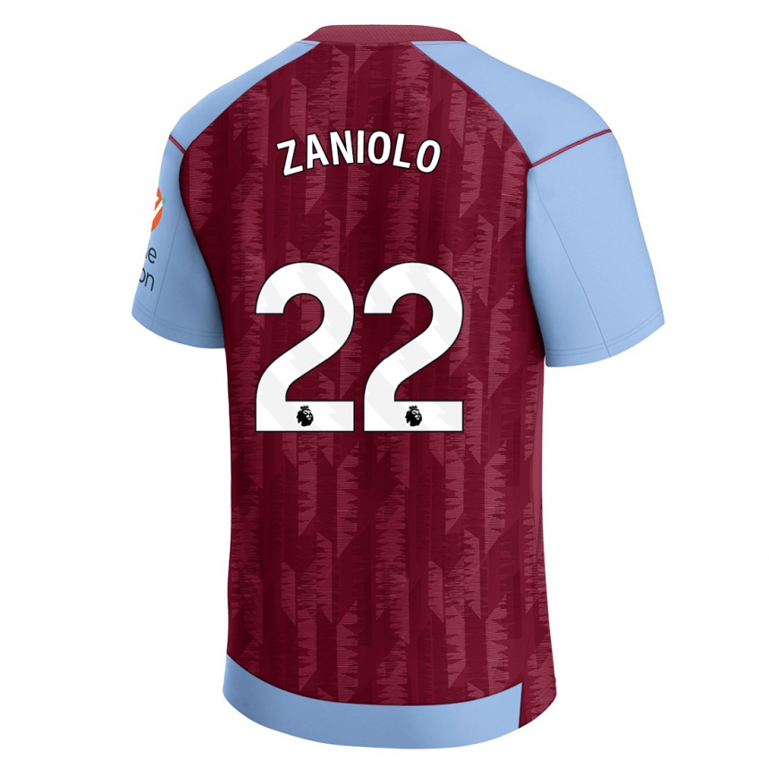 Moteriškas Nicolo Zaniolo #22 Claret Blue Namų Marškinėliai 2023/24 T-Shirt