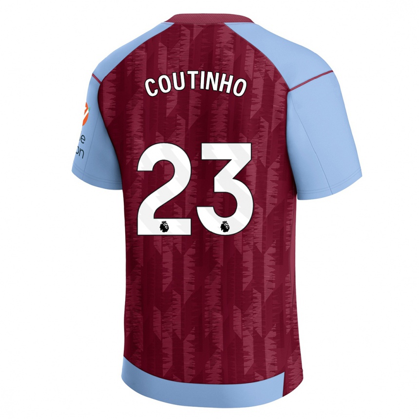 Moteriškas Philippe Coutinho #23 Claret Blue Namų Marškinėliai 2023/24 T-Shirt