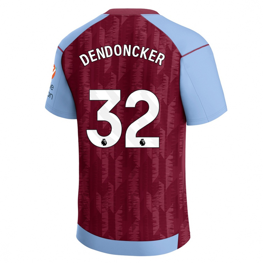 Moteriškas Leander Dendoncker #32 Claret Blue Namų Marškinėliai 2023/24 T-Shirt