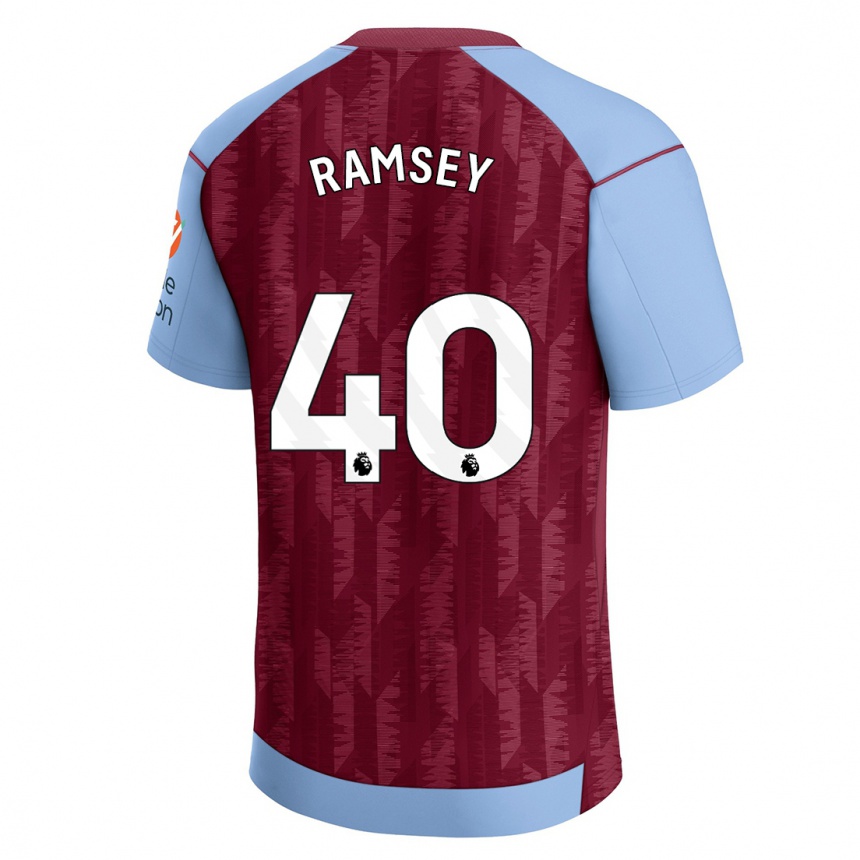 Moteriškas Aaron Ramsey #40 Claret Blue Namų Marškinėliai 2023/24 T-Shirt