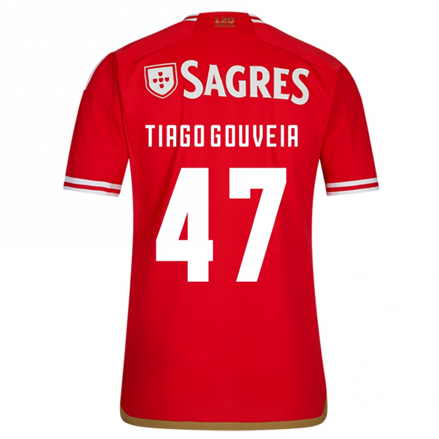 Moteriškas Tiago Gouveia #47 Raudona Namų Marškinėliai 2023/24 T-Shirt