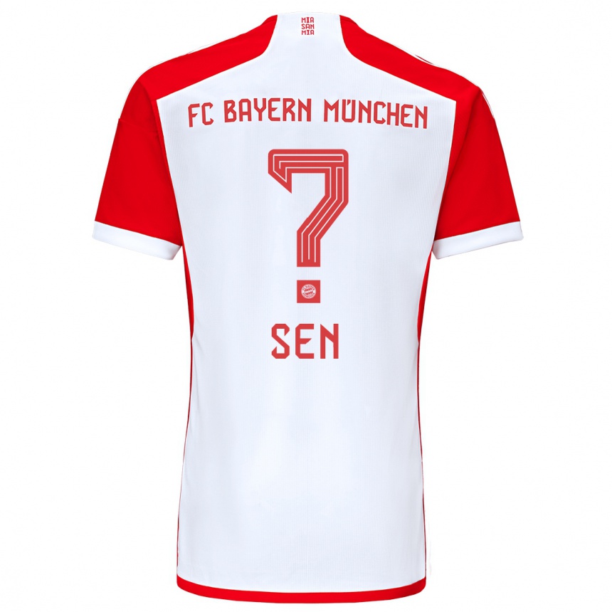 Moteriškas Salih Sen #0 Raudona Balta Namų Marškinėliai 2023/24 T-Shirt