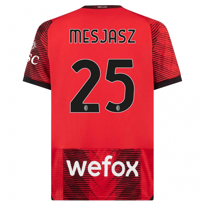 Moteriškas Malgorzata Mesjasz #25 Raudona Juoda Namų Marškinėliai 2023/24 T-Shirt