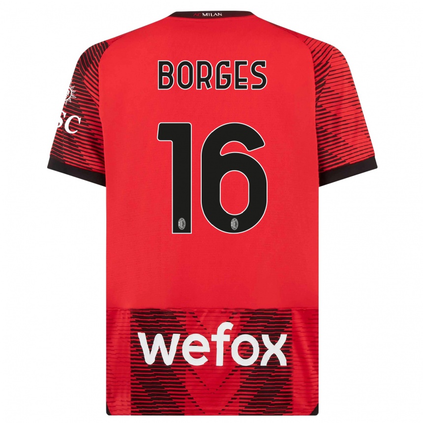 Moteriškas Lenny Borges #16 Raudona Juoda Namų Marškinėliai 2023/24 T-Shirt