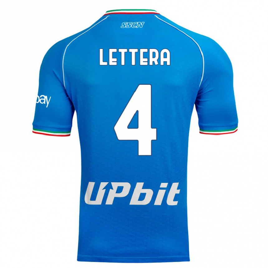 Moteriškas Alessio Lettera #4 Dangaus Mėlynumo Namų Marškinėliai 2023/24 T-Shirt