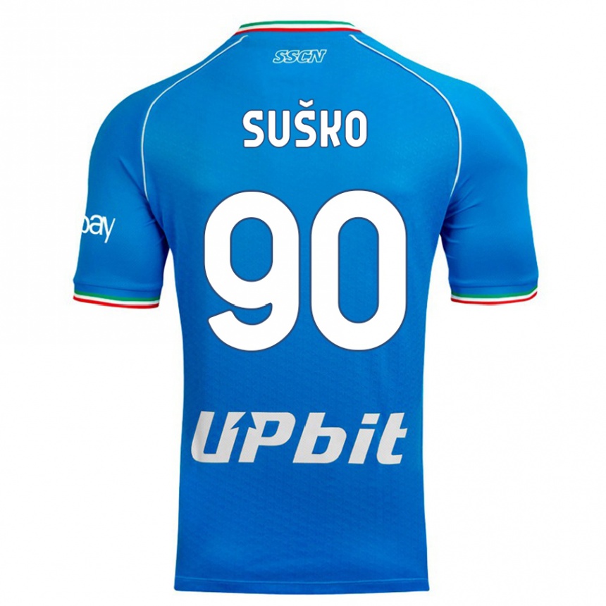 Moteriškas Daniel Suško #90 Dangaus Mėlynumo Namų Marškinėliai 2023/24 T-Shirt