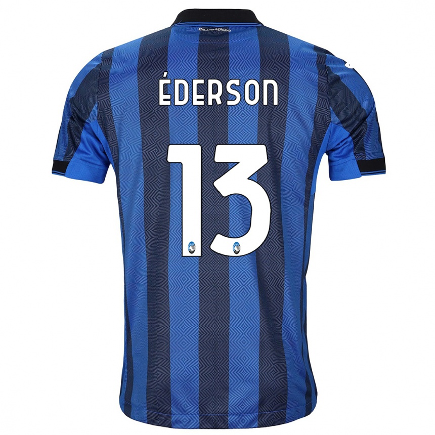 Moteriškas Ederson #13 Juoda Mėlyna Namų Marškinėliai 2023/24 T-Shirt