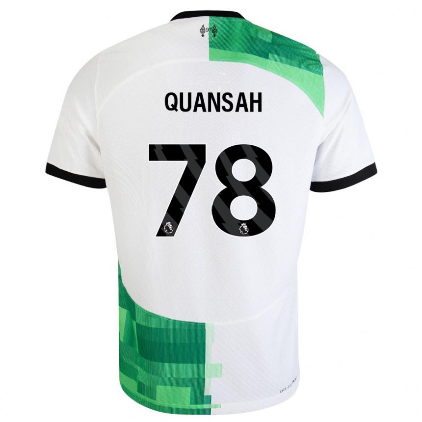 Moteriškas Jarell Quansah #78 Balta Žalia Išvykos Marškinėliai 2023/24 T-Shirt