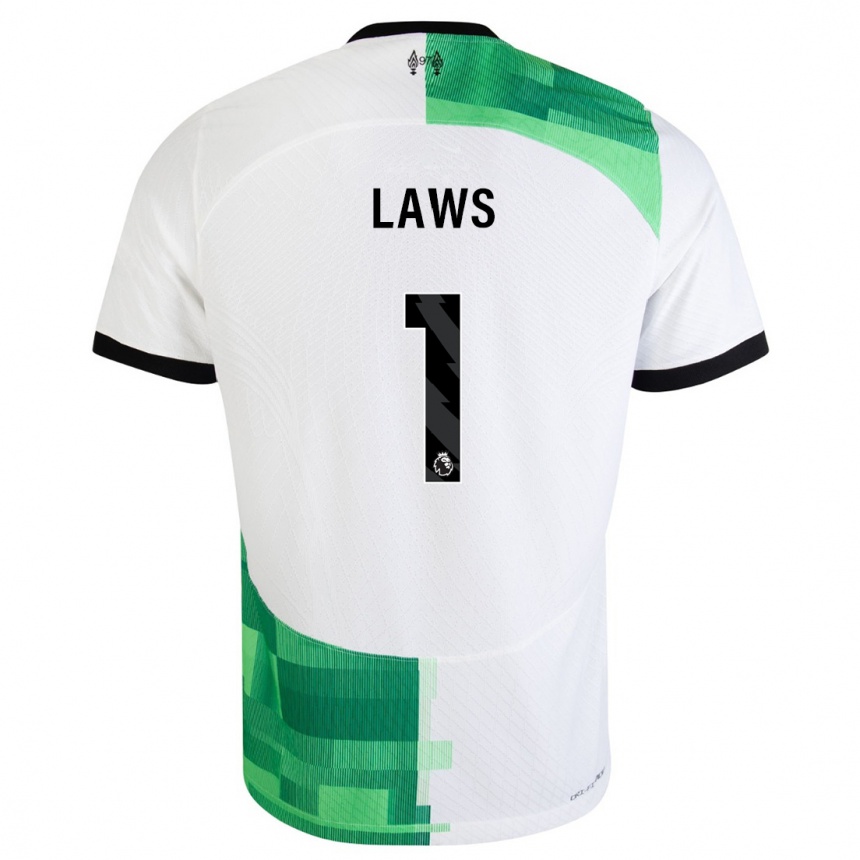 Moteriškas Rachael Laws #1 Balta Žalia Išvykos Marškinėliai 2023/24 T-Shirt