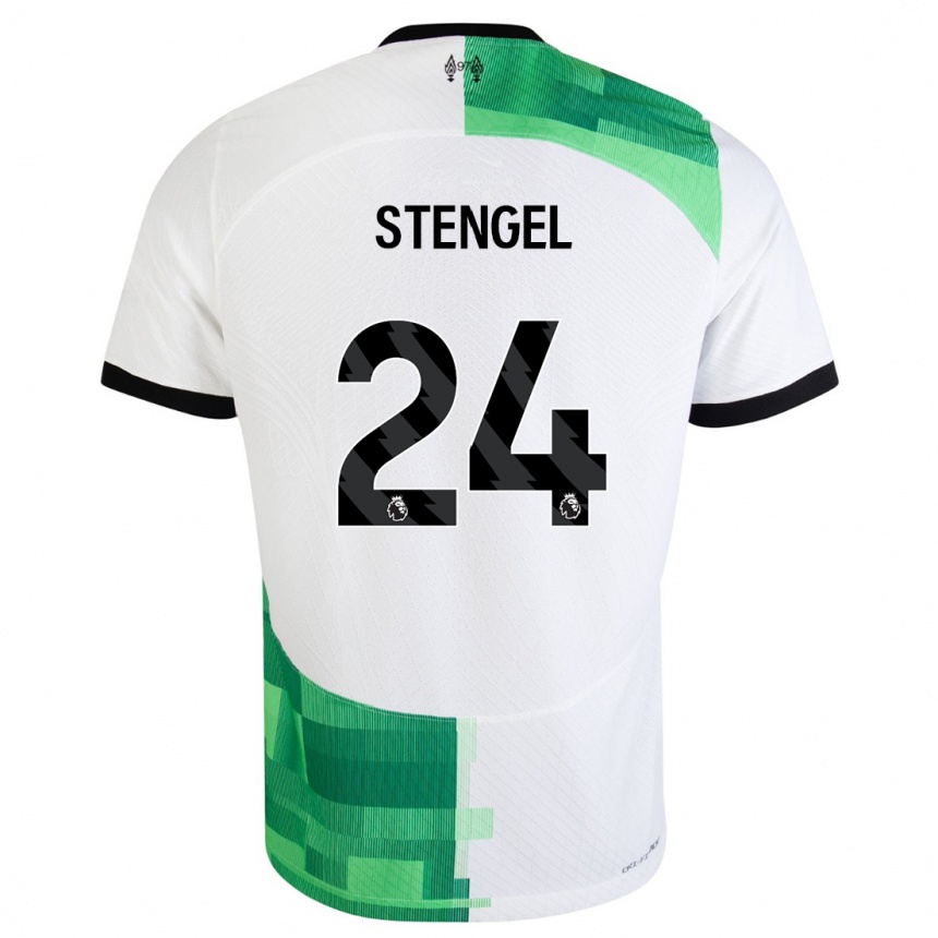 Moteriškas Katie Stengel #24 Balta Žalia Išvykos Marškinėliai 2023/24 T-Shirt