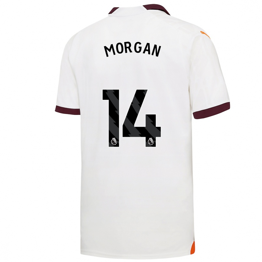 Moteriškas Esme Morgan #14 Baltas Išvykos Marškinėliai 2023/24 T-Shirt