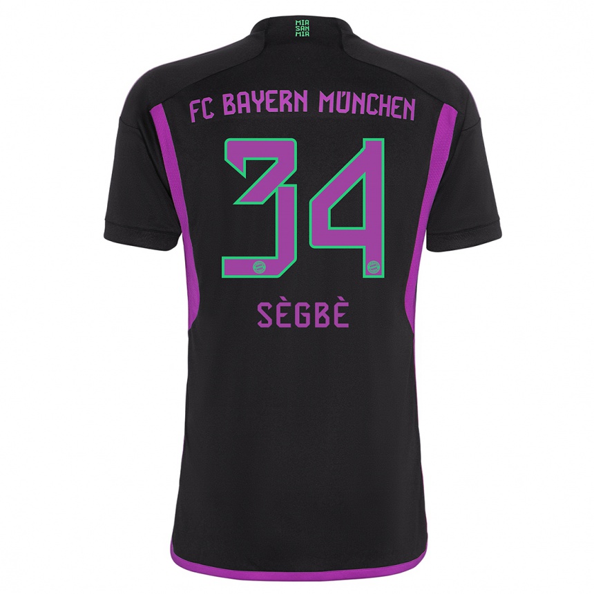 Moteriškas Désiré Sègbè #34 Juoda Išvykos Marškinėliai 2023/24 T-Shirt