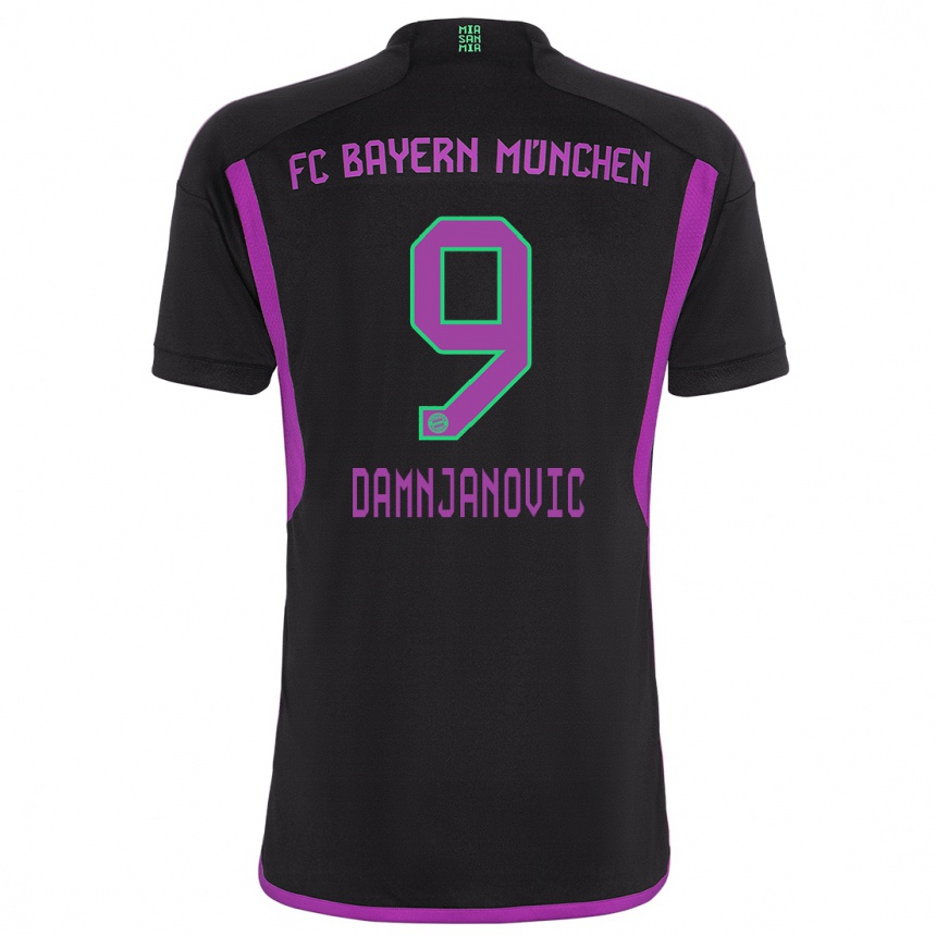 Moteriškas Jovana Damnjanovic #9 Juoda Išvykos Marškinėliai 2023/24 T-Shirt