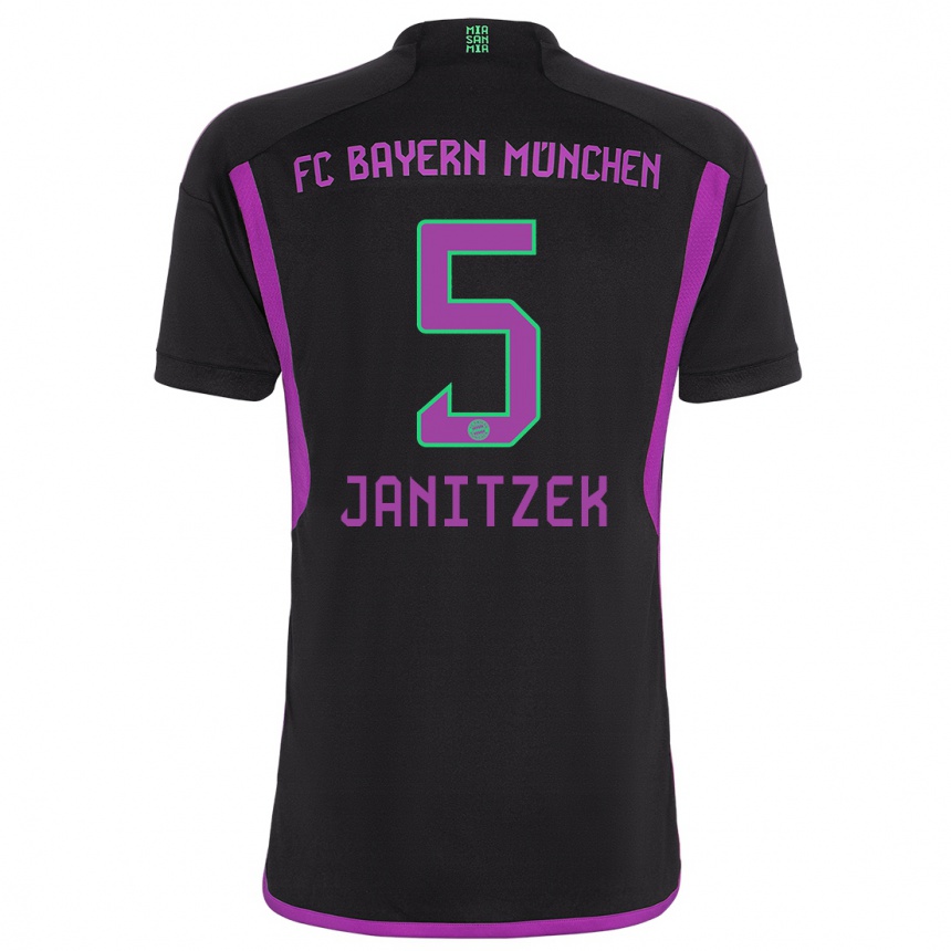 Moteriškas Justin Janitzek #5 Juoda Išvykos Marškinėliai 2023/24 T-Shirt