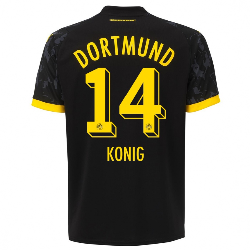 Moteriškas Raul Konig #14 Juoda Išvykos Marškinėliai 2023/24 T-Shirt