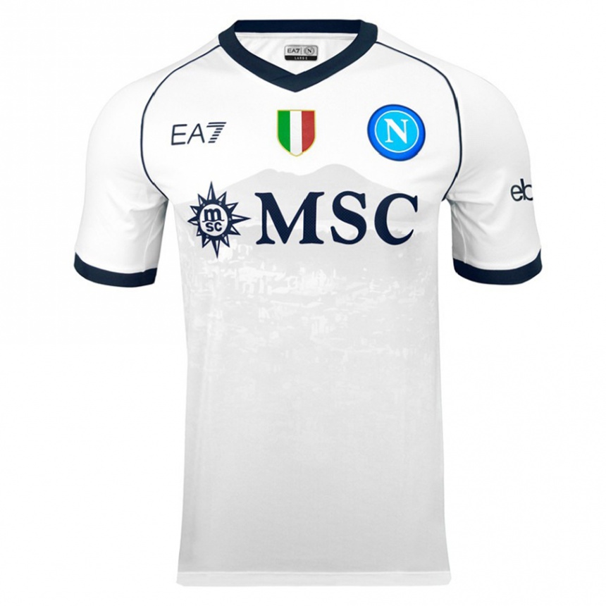 Moteriškas Matteo Politano #21 Baltas Išvykos Marškinėliai 2023/24 T-Shirt