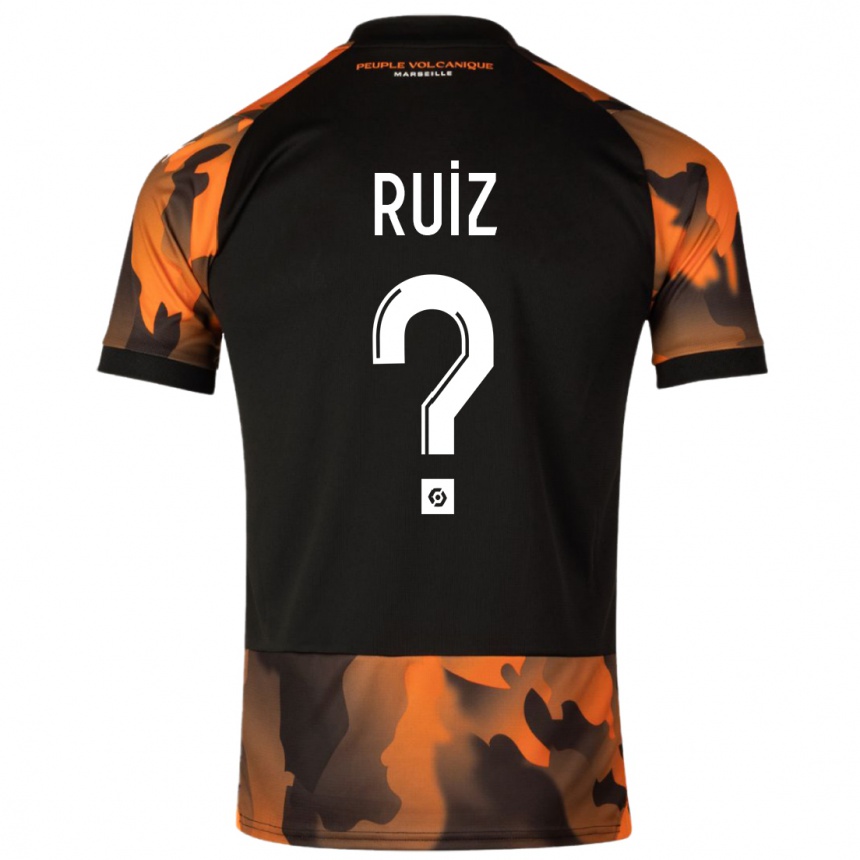 Moteriškas Pedro Ruiz #0 Juoda Oranžinė Trečias Marškinėliai 2023/24 T-Shirt