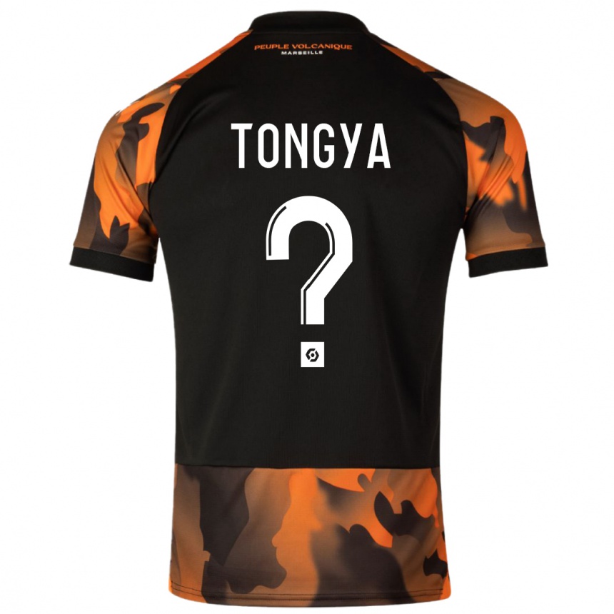 Moteriškas Franco Tongya #0 Juoda Oranžinė Trečias Marškinėliai 2023/24 T-Shirt