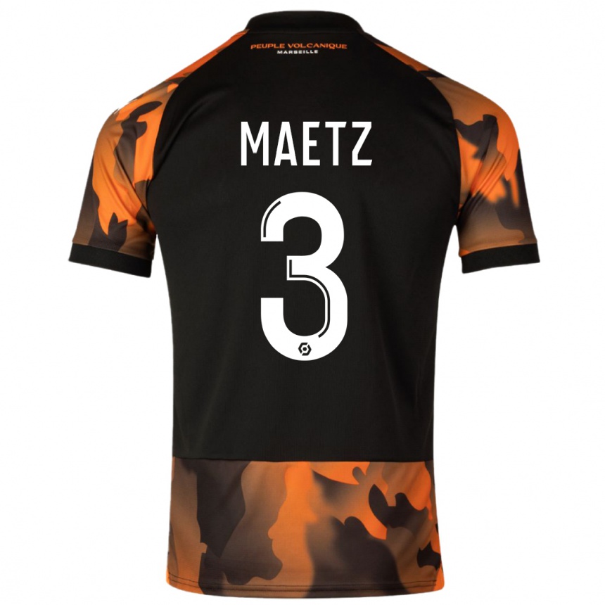 Moteriškas Agathe Maetz #3 Juoda Oranžinė Trečias Marškinėliai 2023/24 T-Shirt