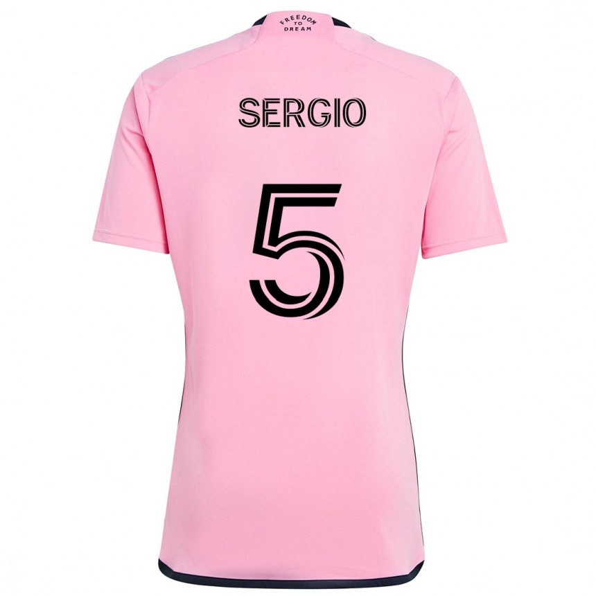 Vaikiškas Sergio Busquets #5 Rožinis Namų Marškinėliai 2024/25 T-Shirt