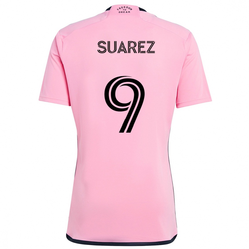 Vaikiškas Luis Suárez #9 Rožinis Namų Marškinėliai 2024/25 T-Shirt