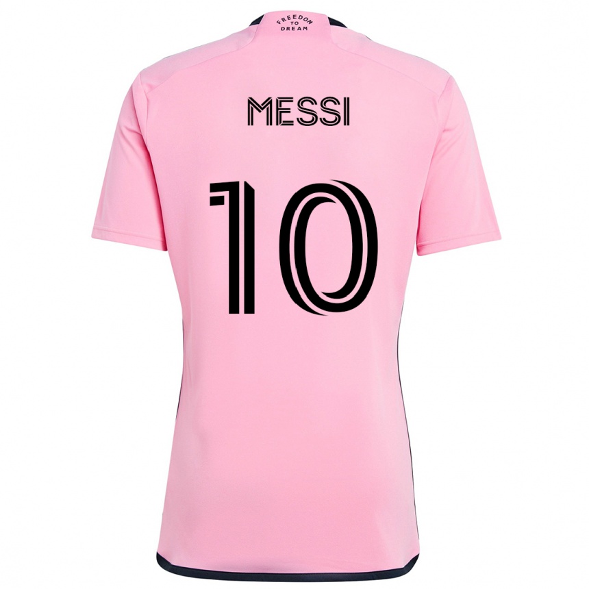 Vaikiškas Lionel Messi #10 Rožinis Namų Marškinėliai 2024/25 T-Shirt