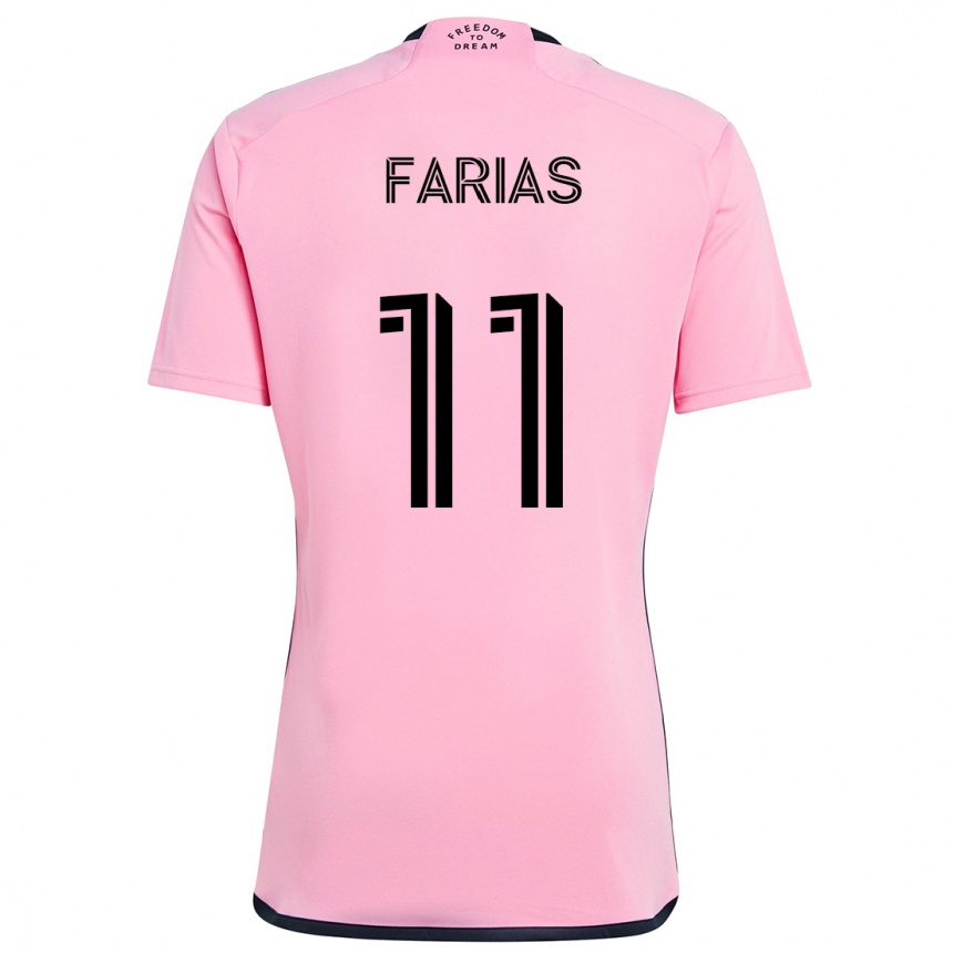 Vaikiškas Facundo Farías #11 Rožinis Namų Marškinėliai 2024/25 T-Shirt