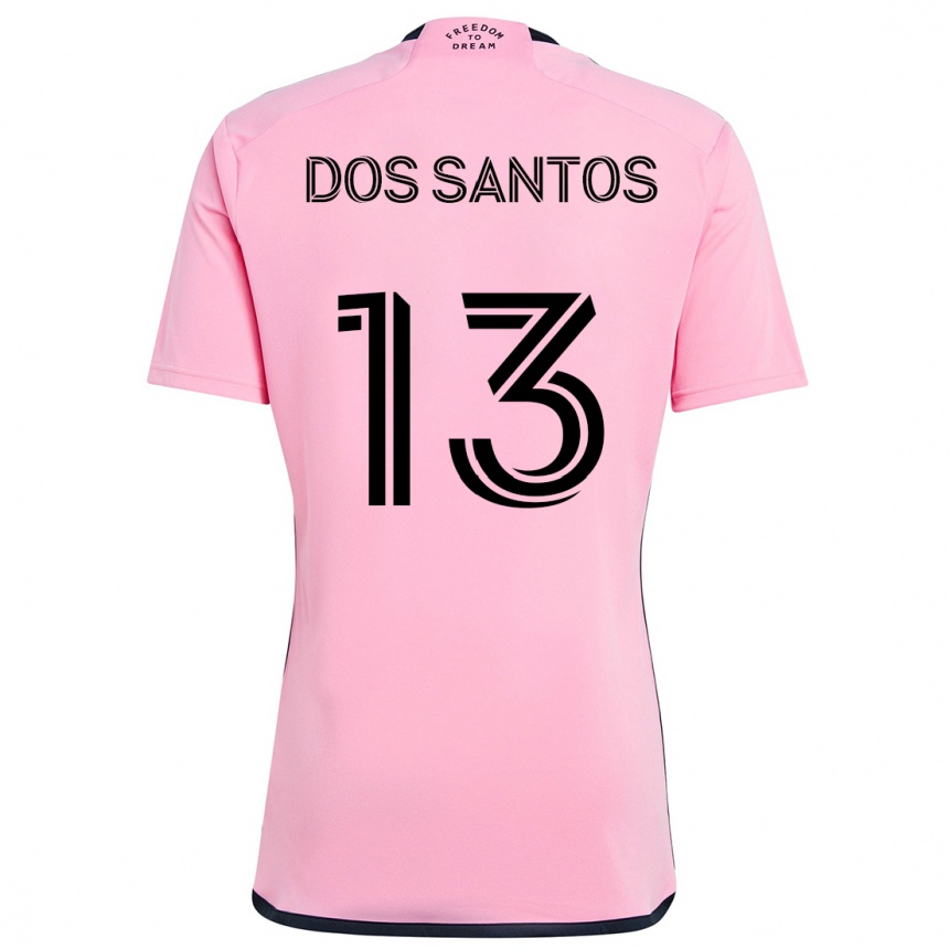 Vaikiškas Cj Dos Santos #13 Rožinis Namų Marškinėliai 2024/25 T-Shirt