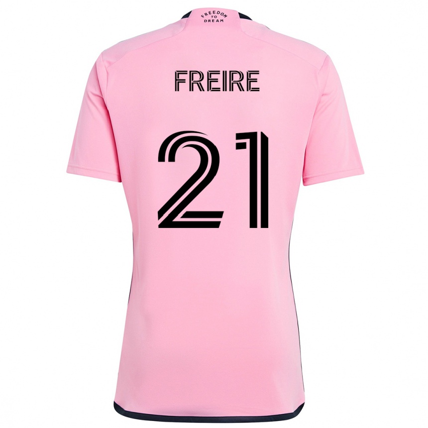 Vaikiškas Nicolas Freire #21 Rožinis Namų Marškinėliai 2024/25 T-Shirt