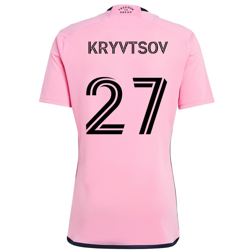 Vaikiškas Sergiy Kryvtsov #27 Rožinis Namų Marškinėliai 2024/25 T-Shirt