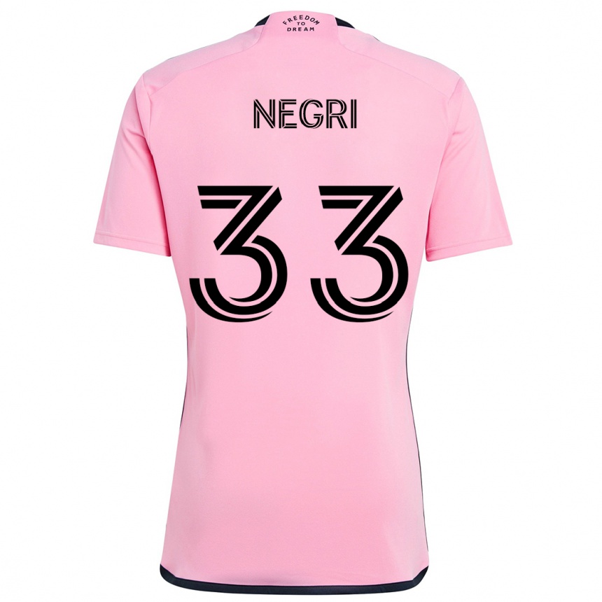 Vaikiškas Franco Negri #33 Rožinis Namų Marškinėliai 2024/25 T-Shirt