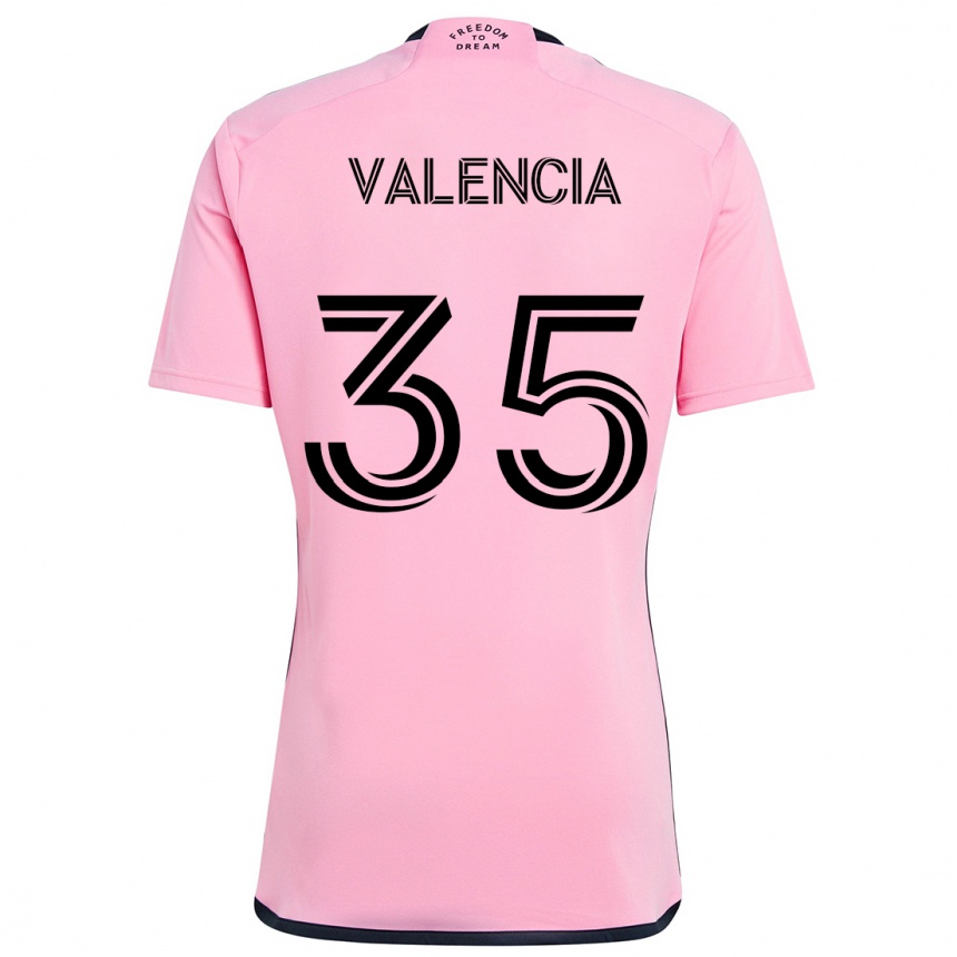 Vaikiškas Felipe Valencia #35 Rožinis Namų Marškinėliai 2024/25 T-Shirt