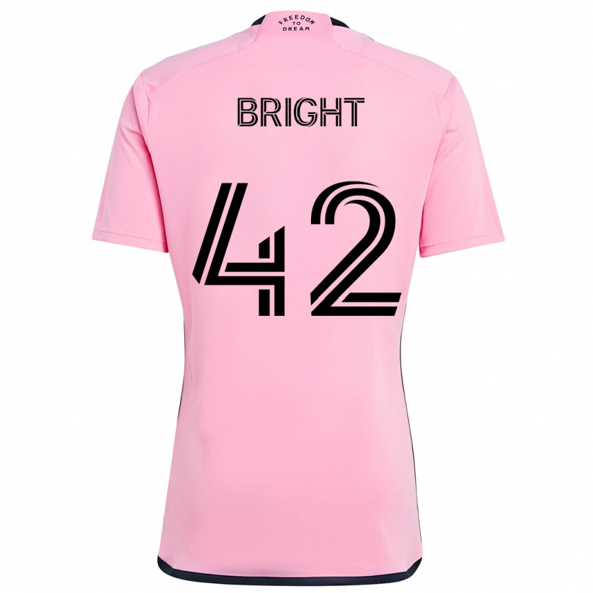 Vaikiškas Yannick Bright #42 Rožinis Namų Marškinėliai 2024/25 T-Shirt