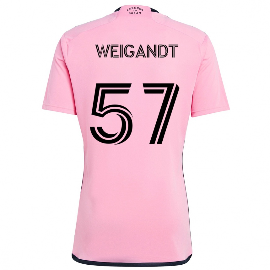 Vaikiškas Marcelo Weigandt #57 Rožinis Namų Marškinėliai 2024/25 T-Shirt