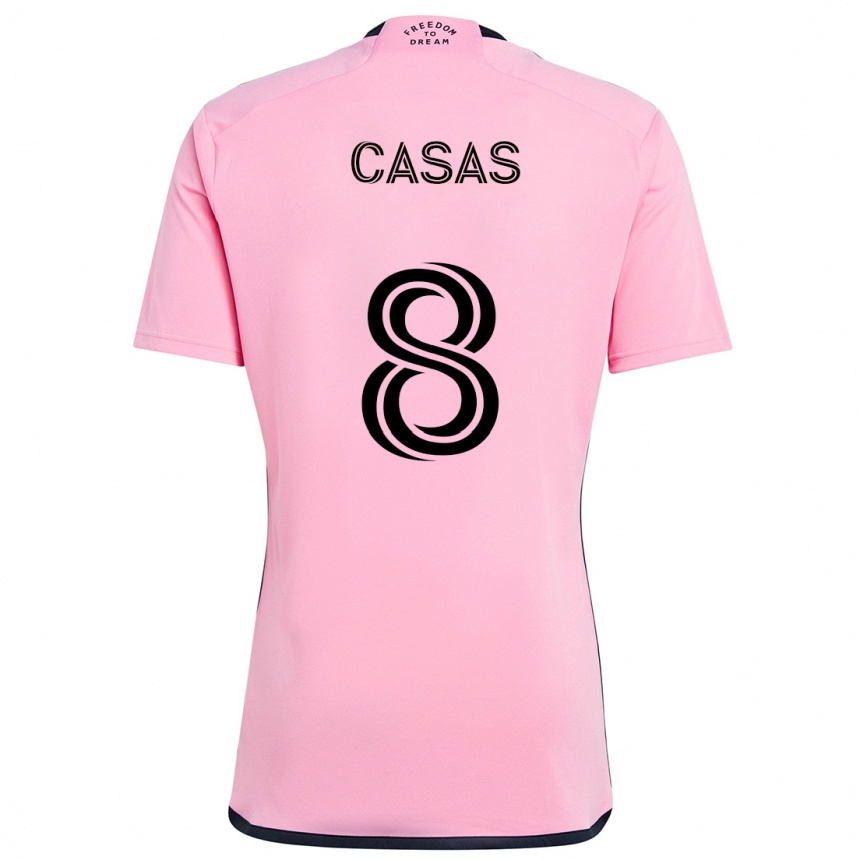 Vaikiškas Pep Casas #8 Rožinis Namų Marškinėliai 2024/25 T-Shirt